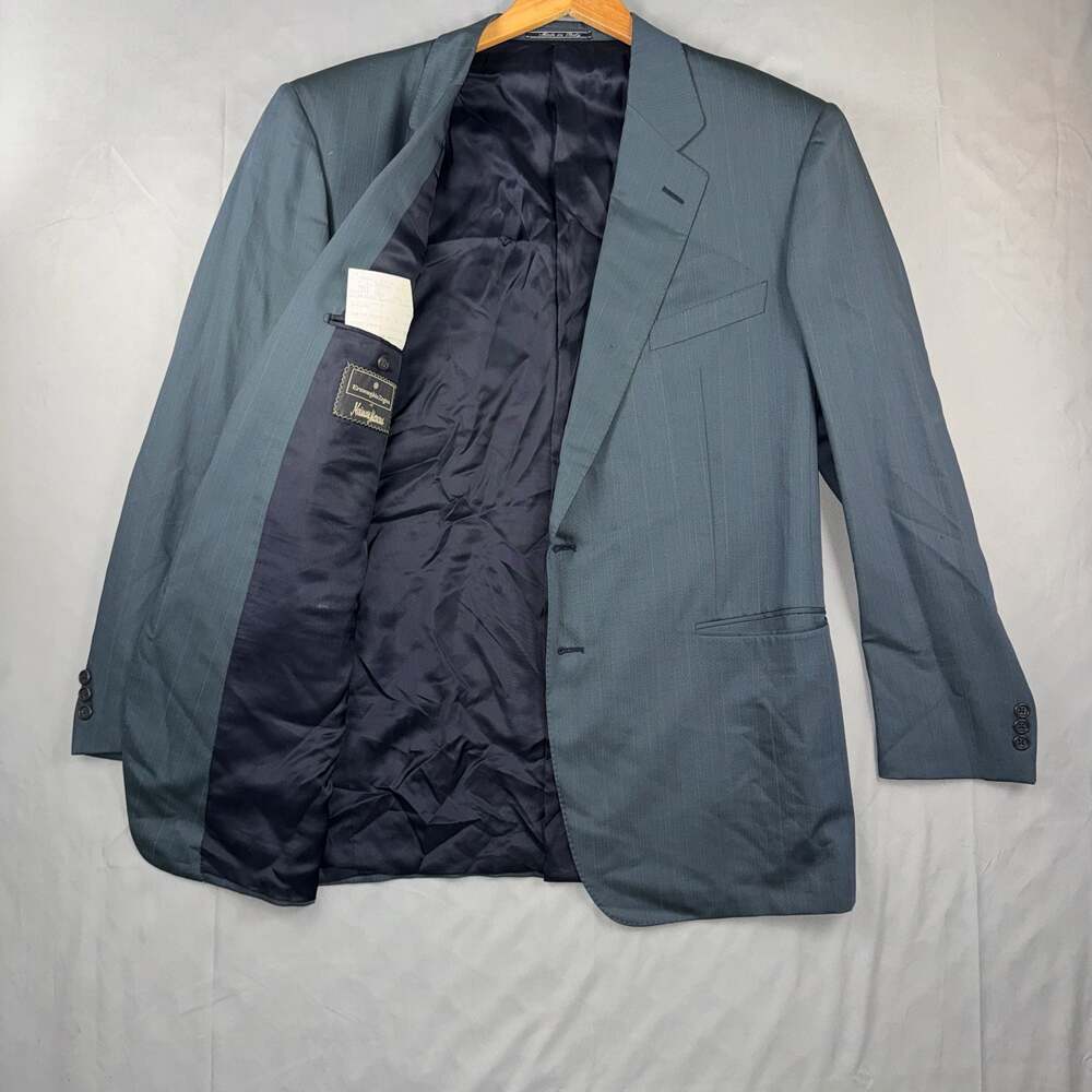 Ermenegildo Zegna Neiman Marcus Portofino  56 Blue teal Wool Blazer Italy